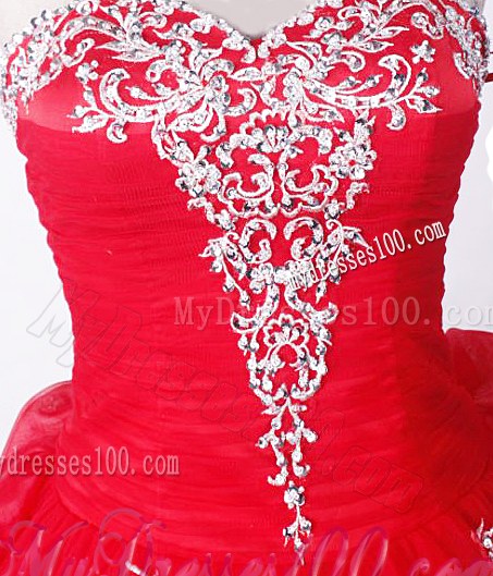 Ruching Pick-ups and Embroidery Ball Gown Sweet 16 Dresses